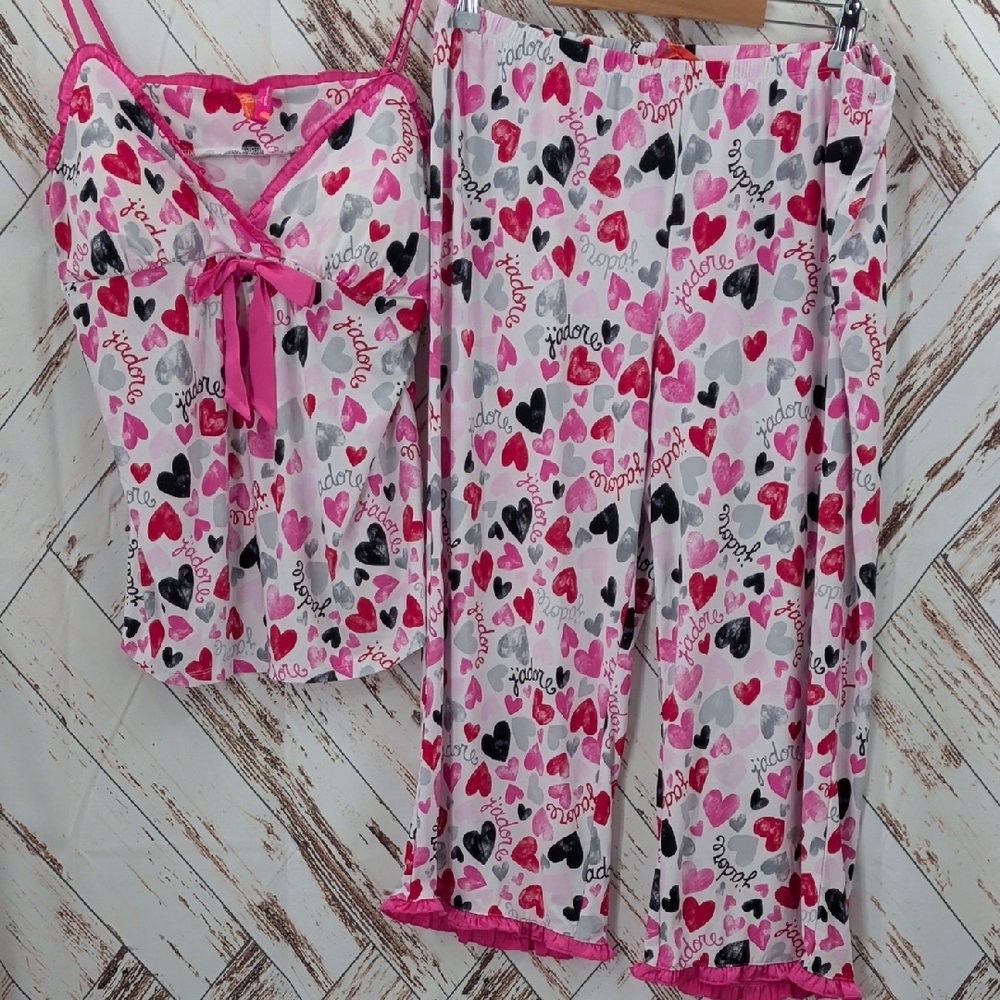 Jenni by Jennifer Moore Heart Pajama Set with Pink and Black Accents